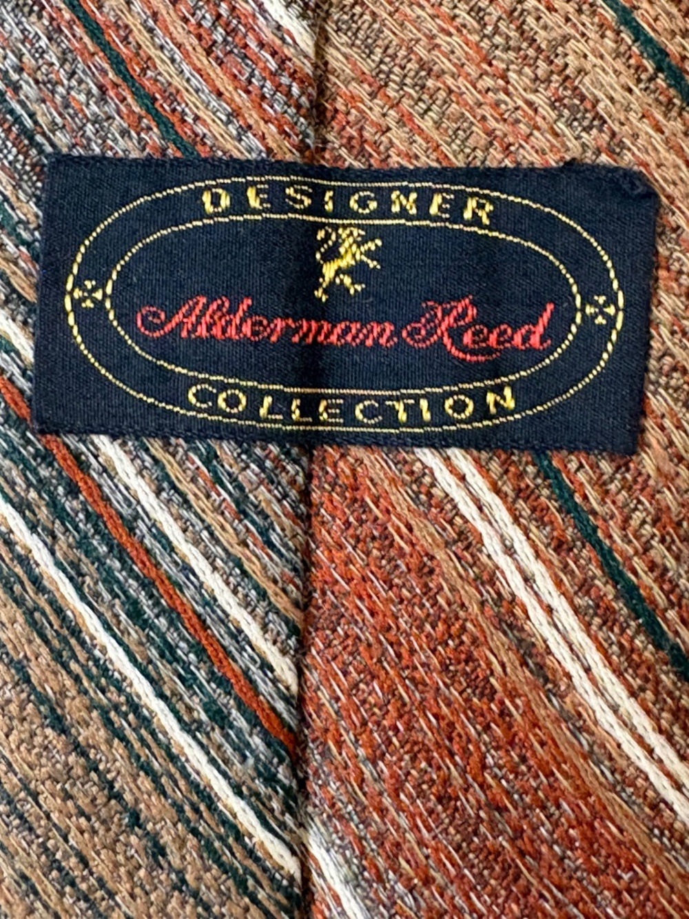 Vintage Alderman Reed Collection Diagonal Stripe Retro 1970s